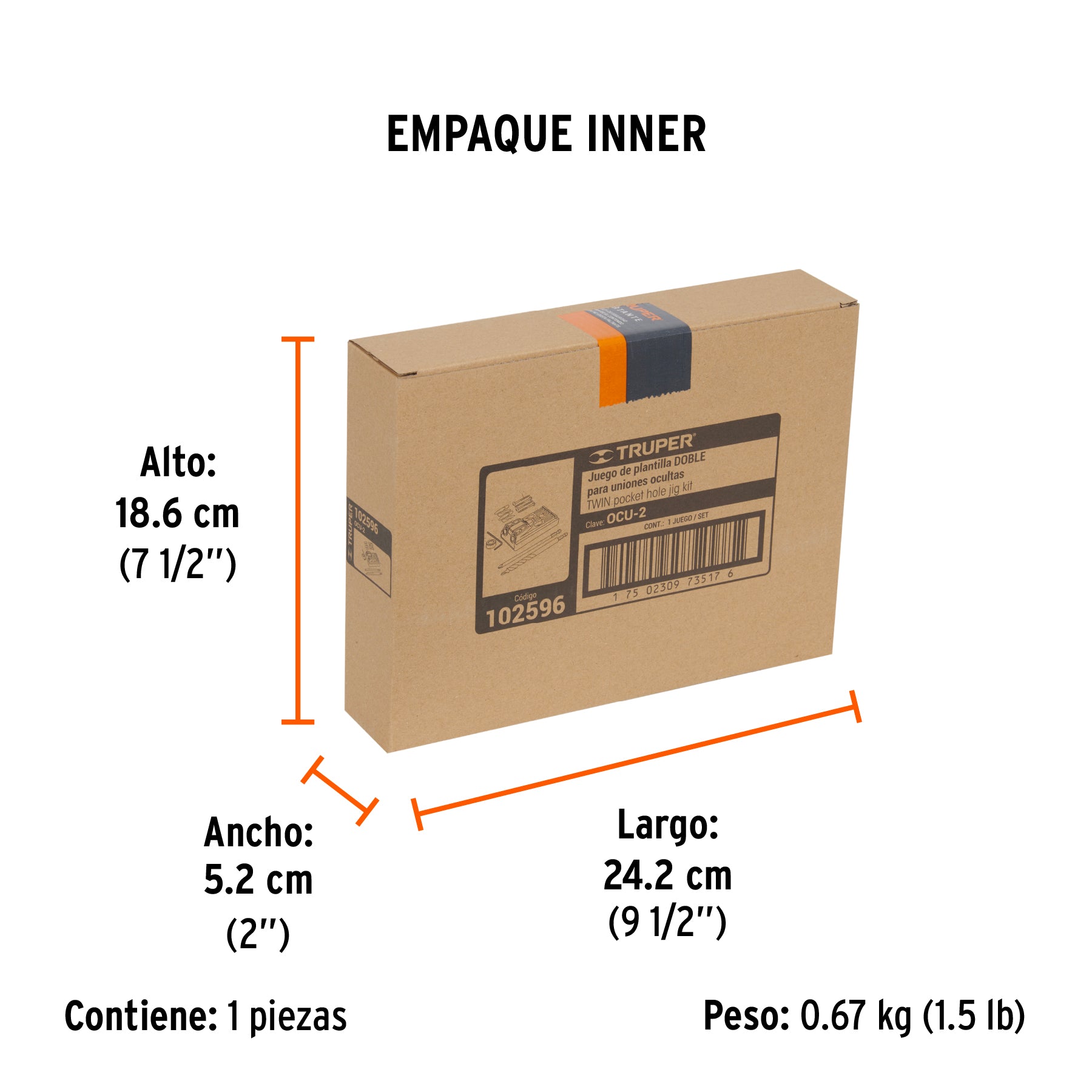 Juego de plantilla para uniones ocultas con dos tornillos