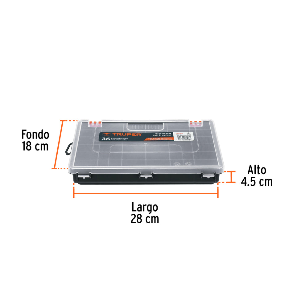 Organizador de 11" con 36 compartimentos Truper