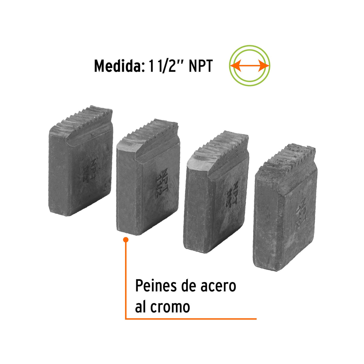 Juego de 4 peines 1-1/2' para tarrajas TA-850 y TA-851 1/2'