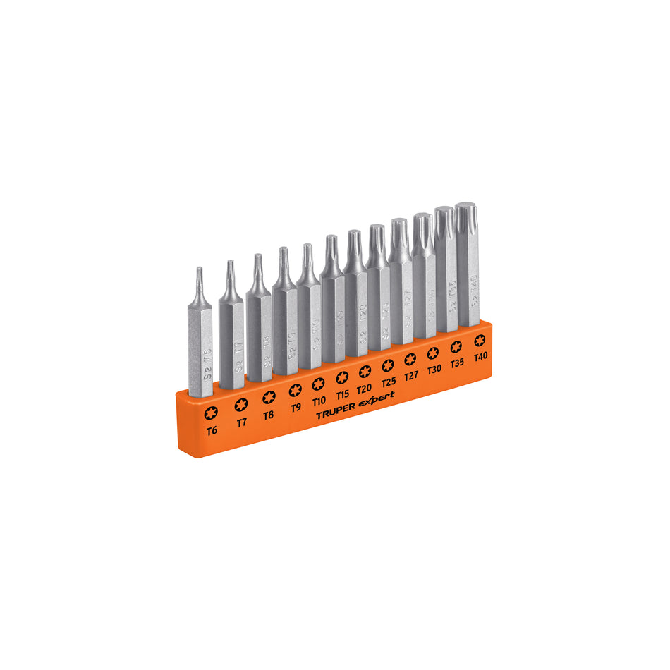 Juego de 12 puntas torx combinadas largo 2', Truper Expert