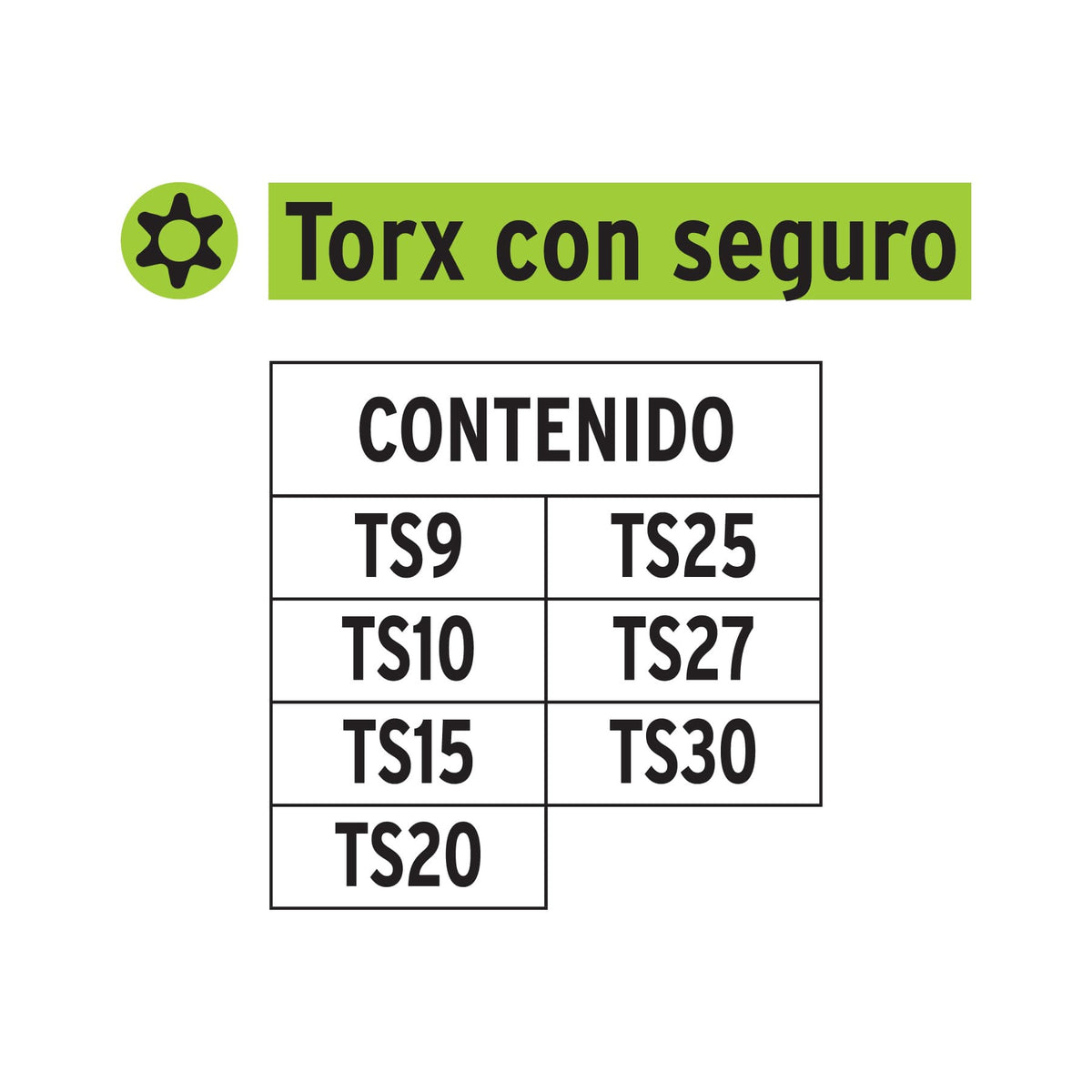 Juego de 7 puntas torx combinadas c/seguro largo 1', Expert 1'