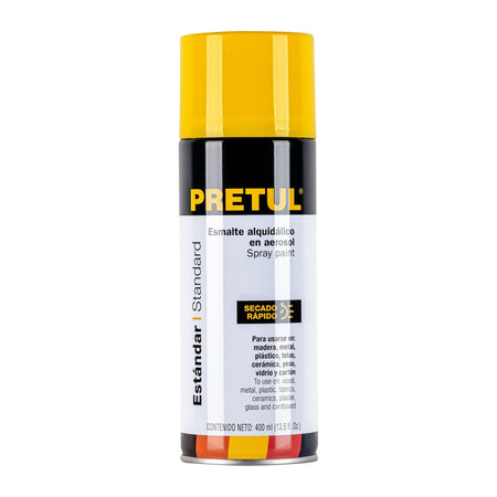 Pintura en aerosol amarillo canario 400ml Pretul