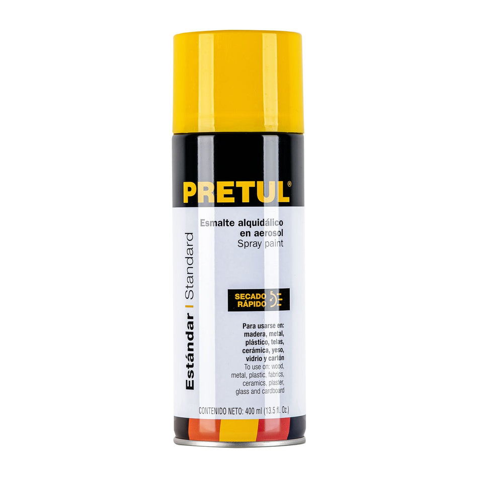 Pintura en aerosol amarillo canario 400ml Pretul