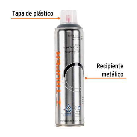 Pintura en aerosol alta temp,aluminio,bote tradicional,400ml
