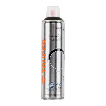 Pintura en aerosol alta temp. bote esbelto negro 400 ml