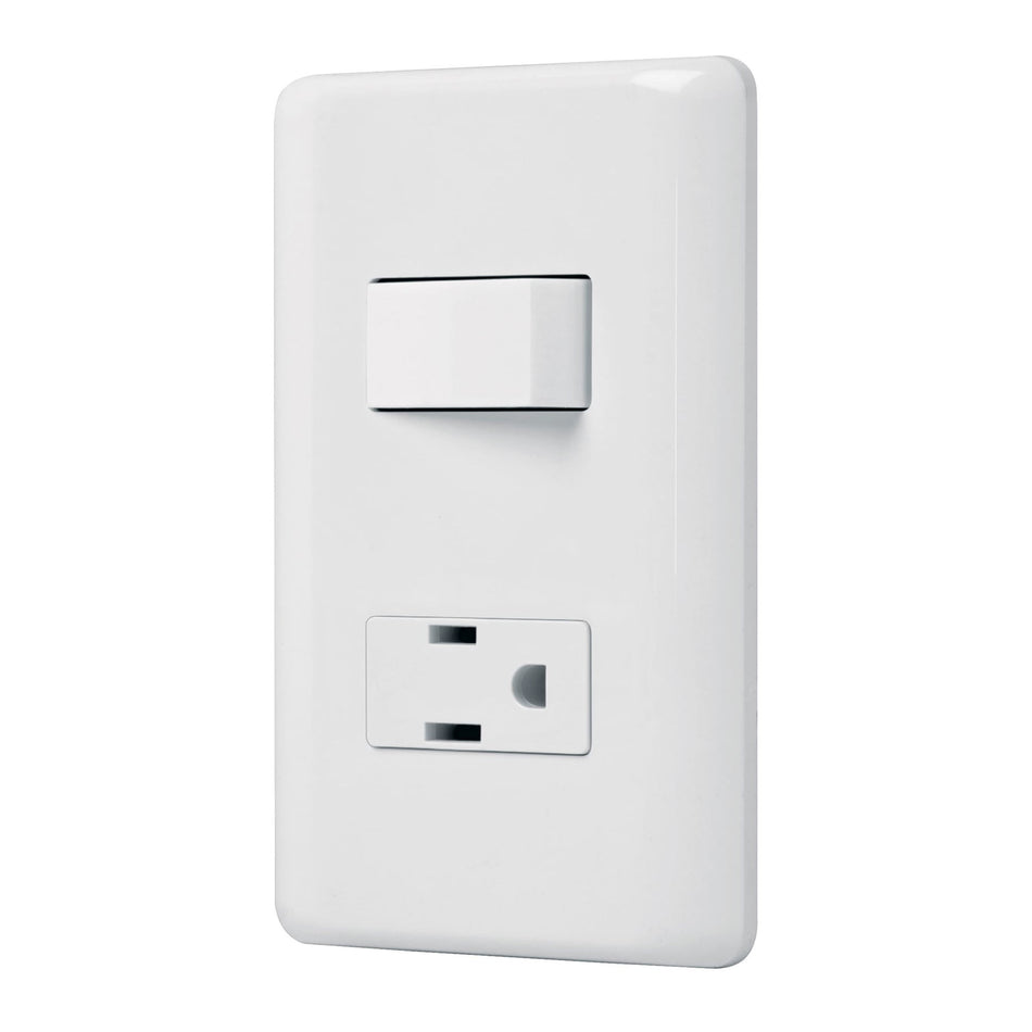 Placa armada contacto e interruptor sencillo Volteck Basic