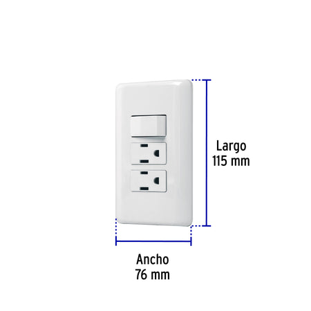 Placa armada 2 contactos e interruptor sencillo, Basic
