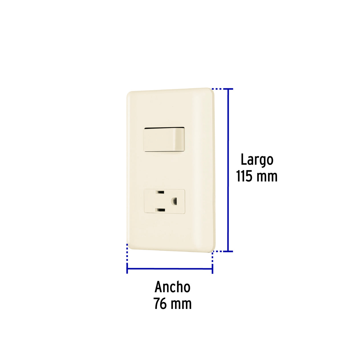 Placa armada interruptor y contacto, marfil, Volteck