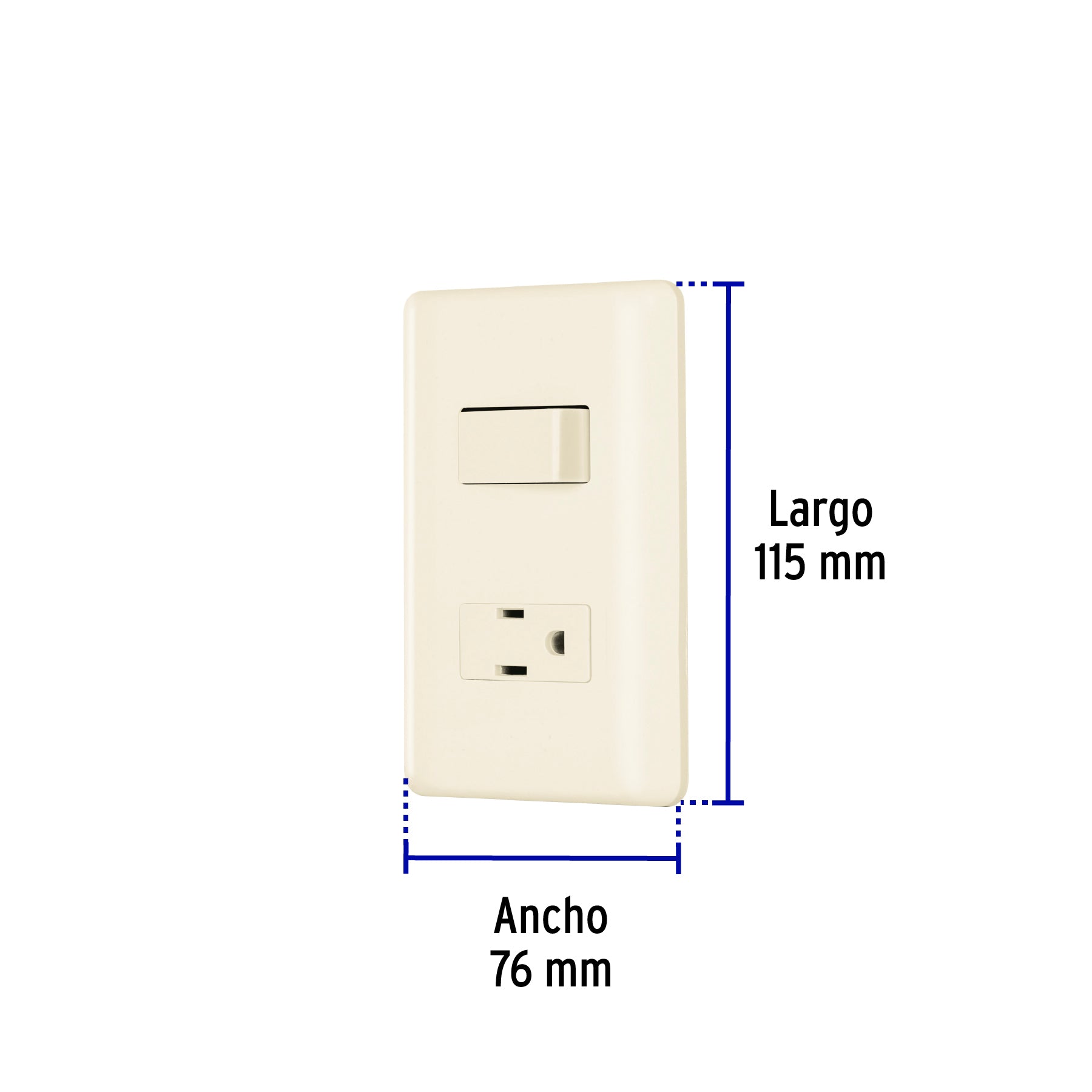Placa armada interruptor y contacto, marfil, Volteck