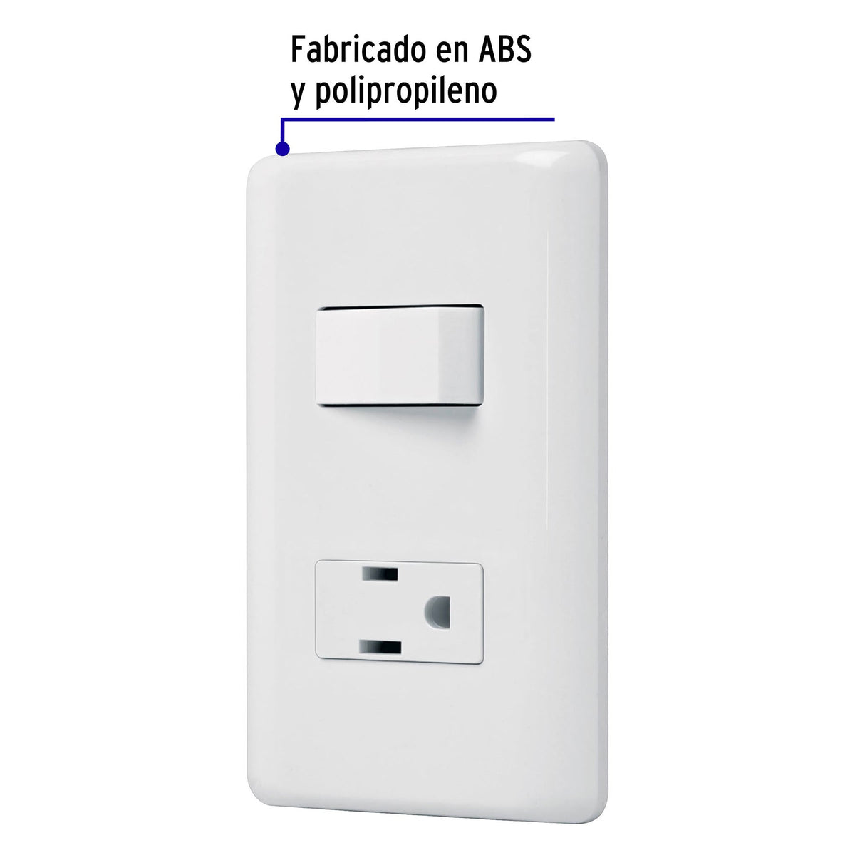 Placa armada contacto e interruptor sencillo Volteck Basic
