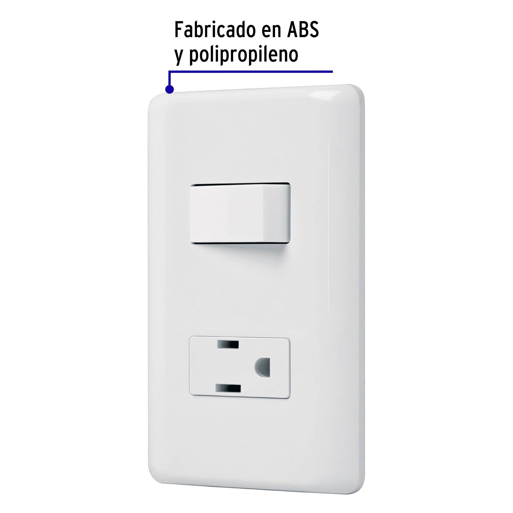 Placa armada contacto e interruptor sencillo Volteck Basic