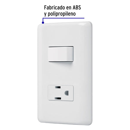 Placa armada contacto e interruptor sencillo Volteck Basic