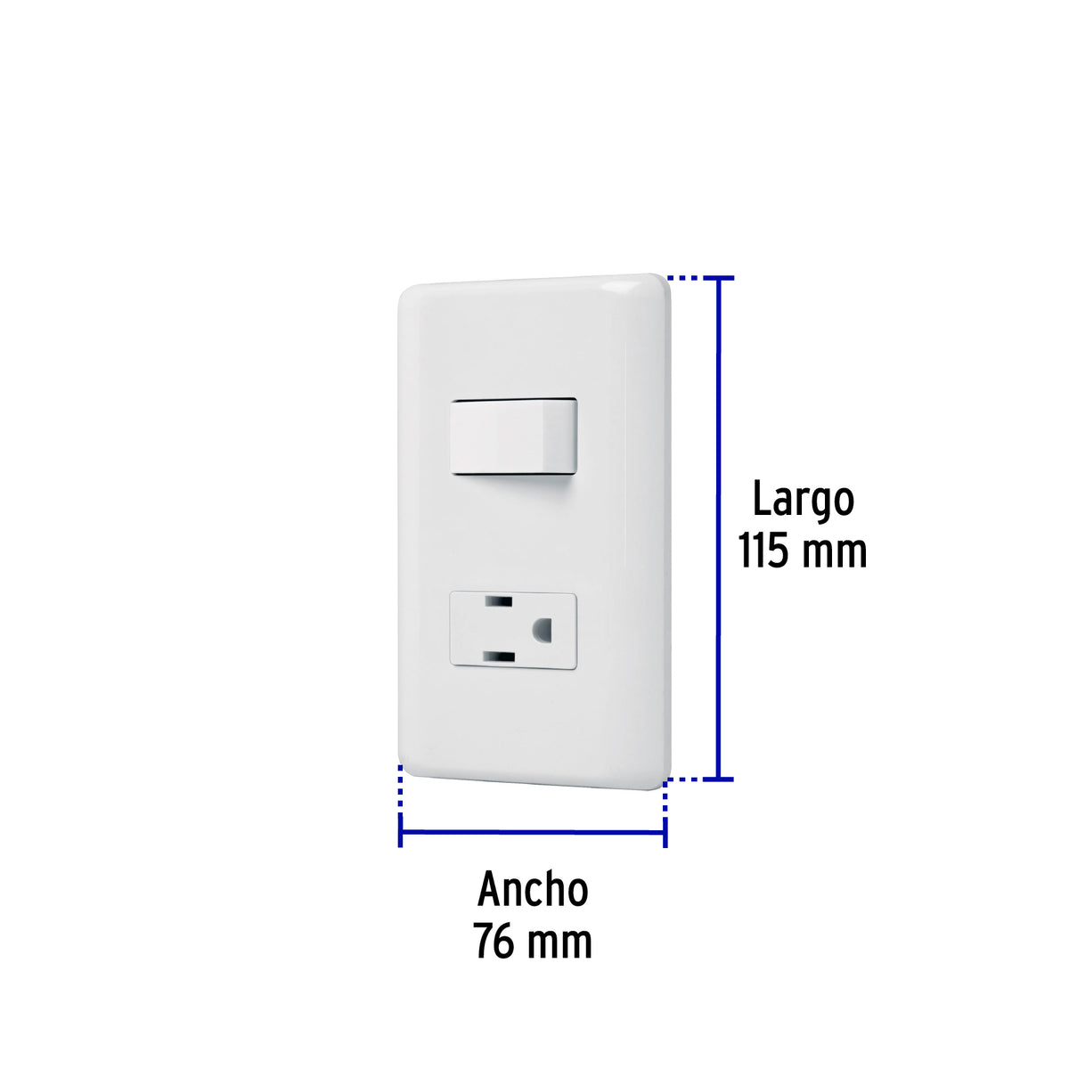 Placa armada contacto e interruptor sencillo Volteck Basic