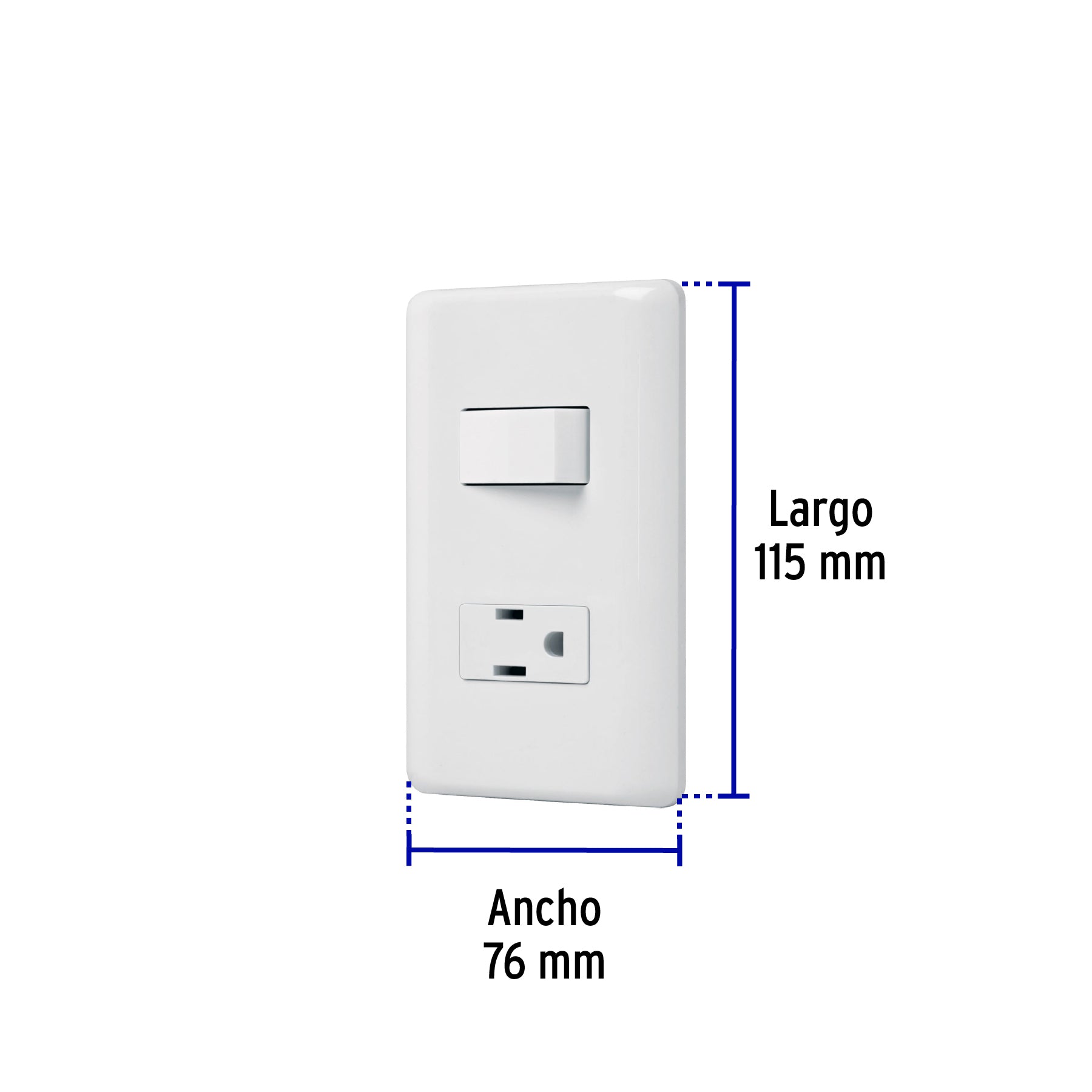 Placa armada contacto e interruptor sencillo Volteck Basic