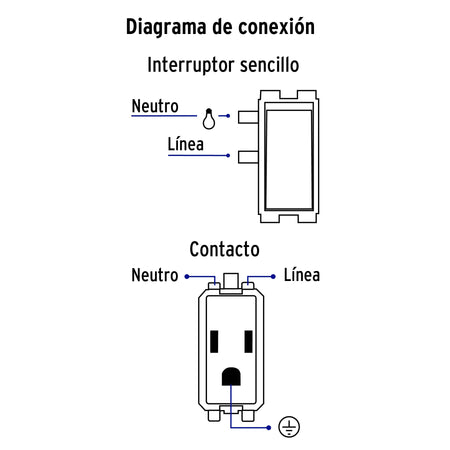 Placa armada contacto e interruptor sencillo Volteck Basic