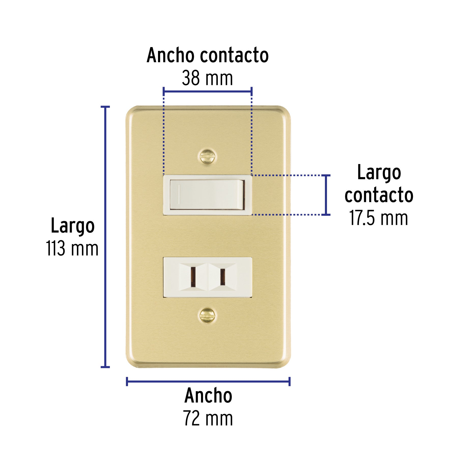 Placa armada contacto e interruptor, línea Económica