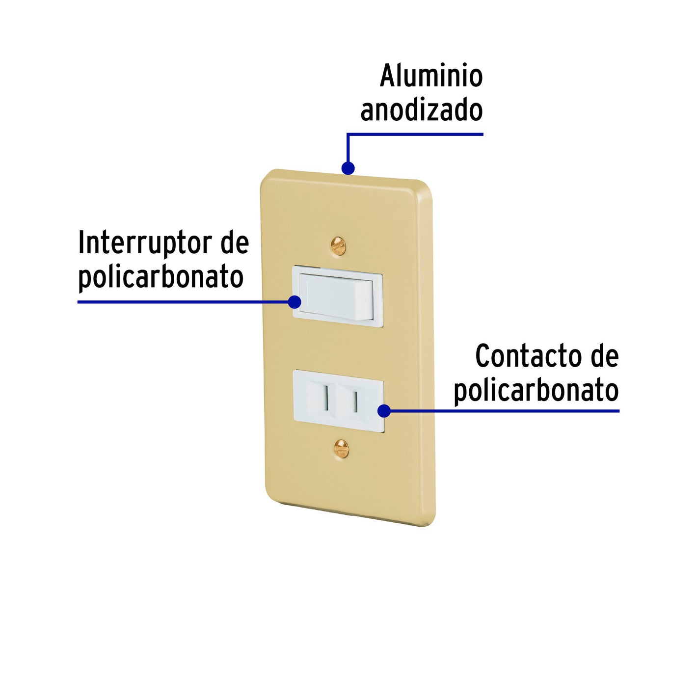 Placa armada contacto e interruptor, línea Económica
