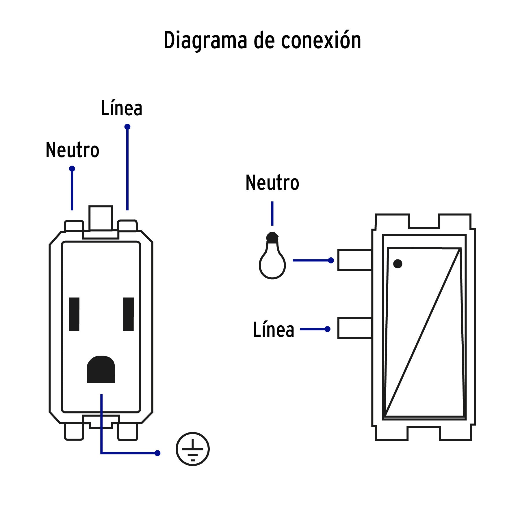 Placa armada contacto 2 interruptores, negro, Línea Italiana