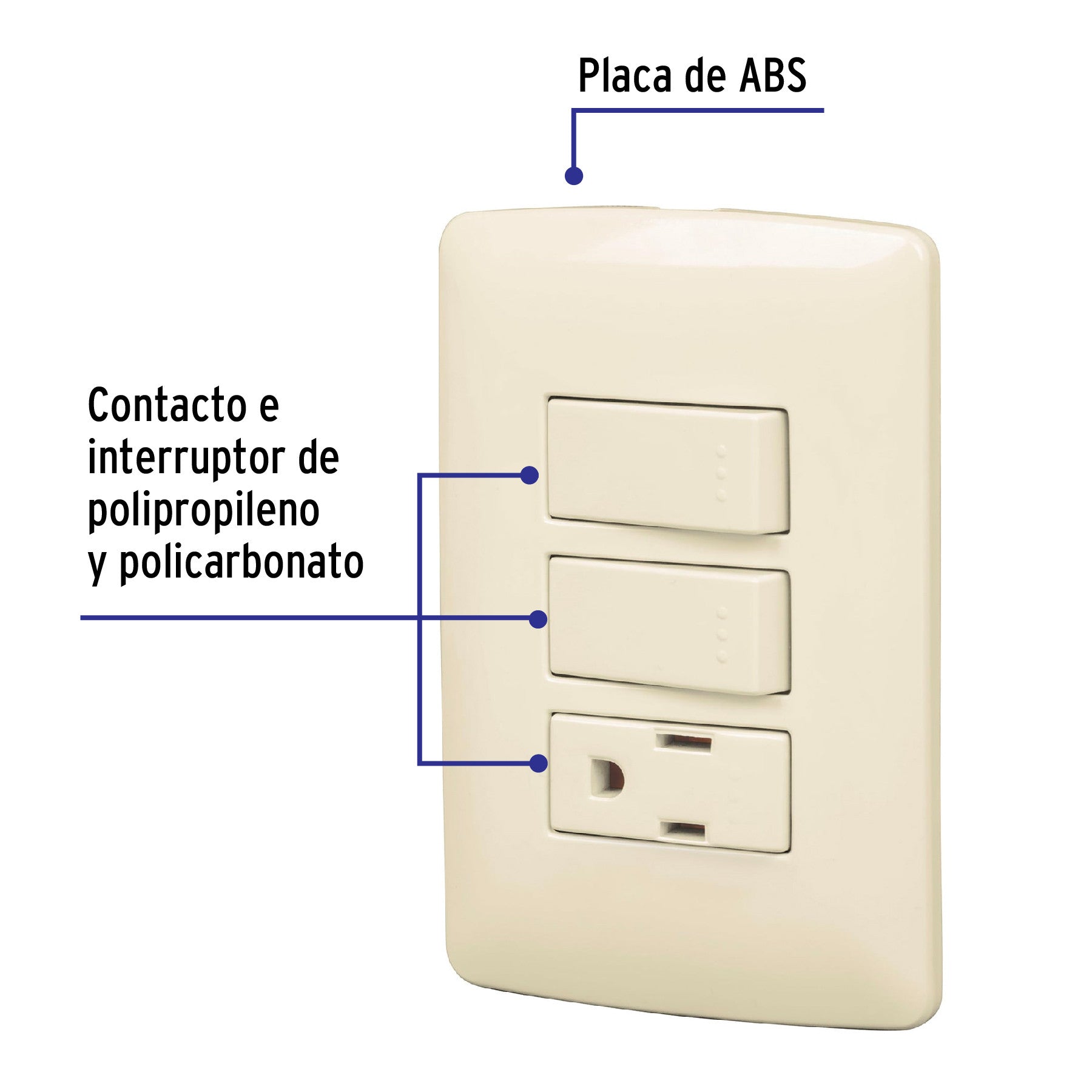 Placa armada contacto 2 interruptores, plata, línea Italiana
