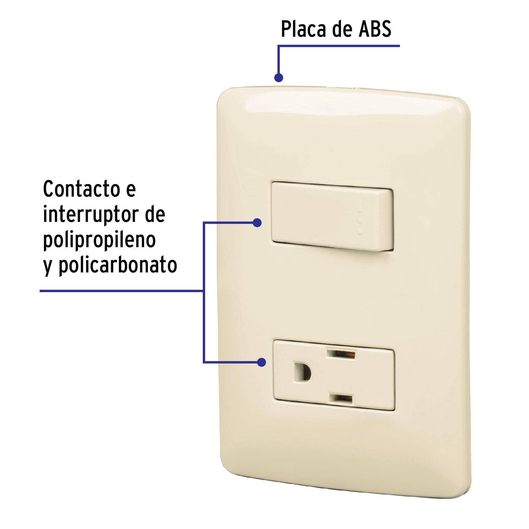 Placa armada contacto e interruptor, madera, línea Italiana