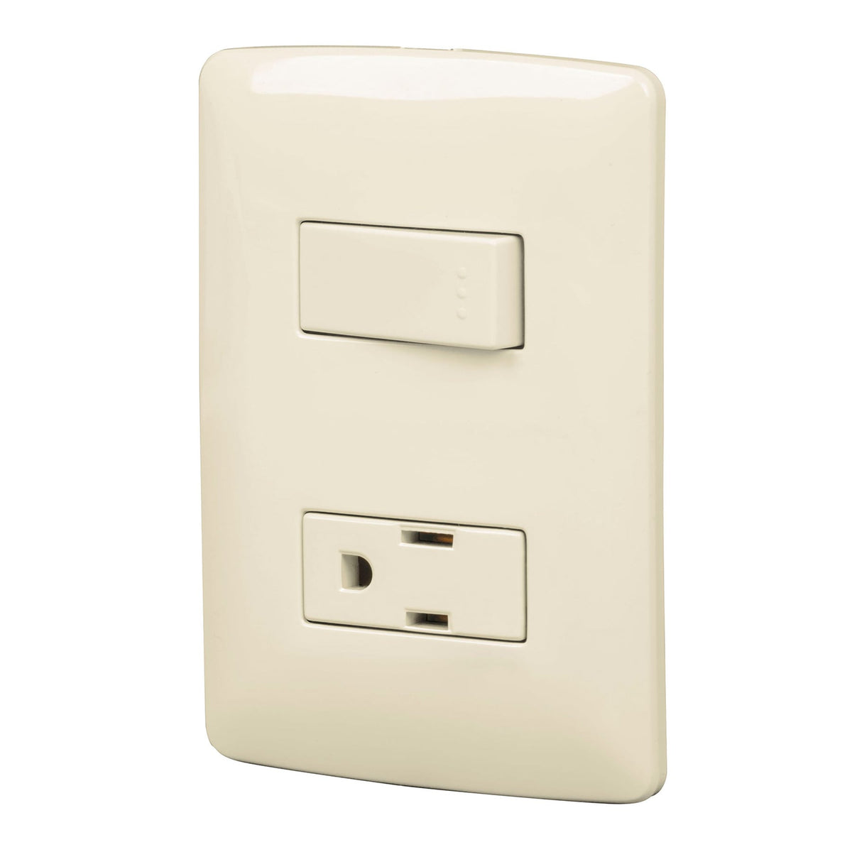 Placa armada contacto e interruptor, madera, línea Italiana