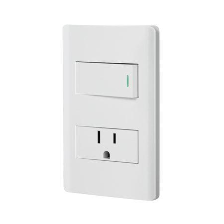 Placa armada blanca interruptor y contacto 1 modulo Lisboa