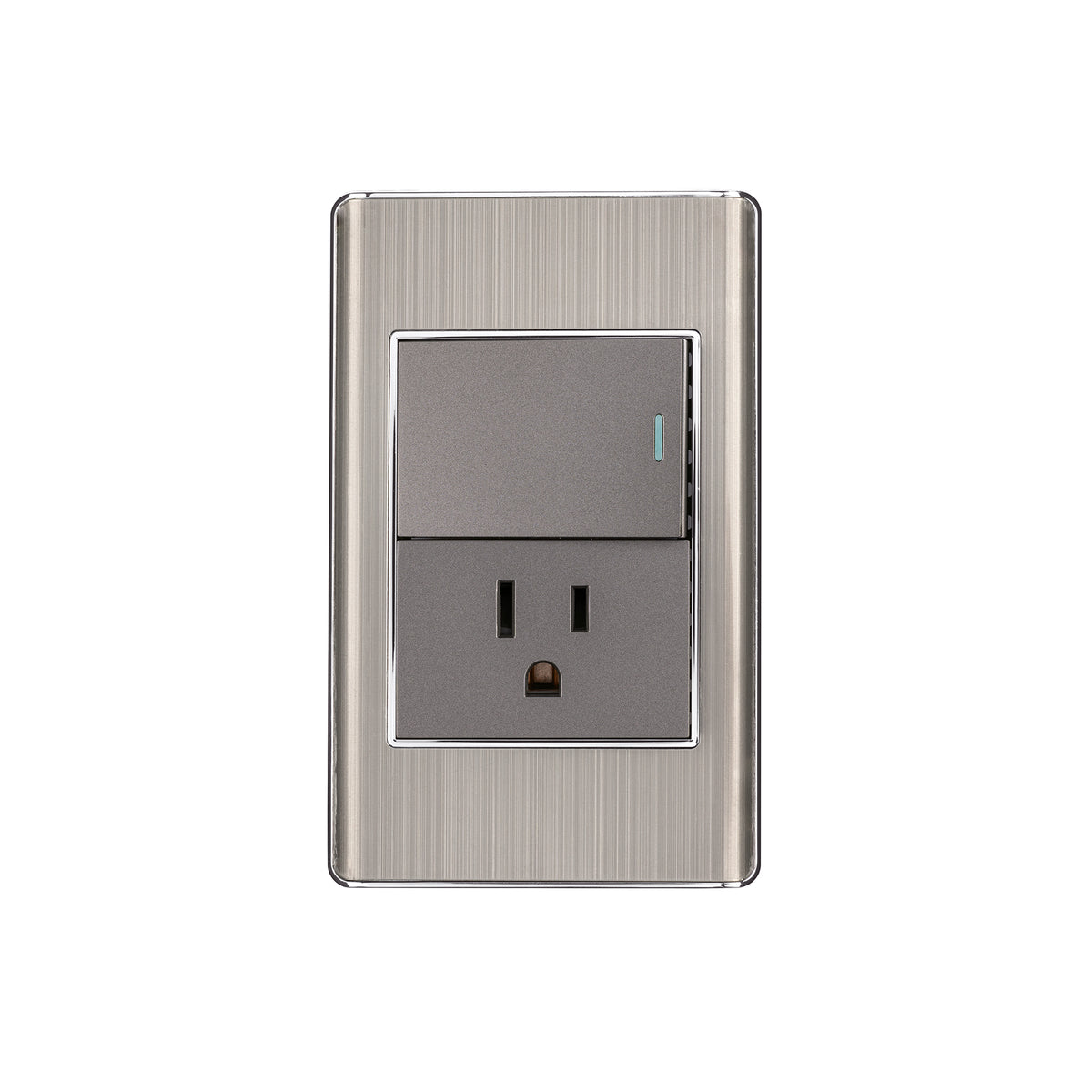 Placa armada acero interruptor y contacto 1.5 mod Lisboa