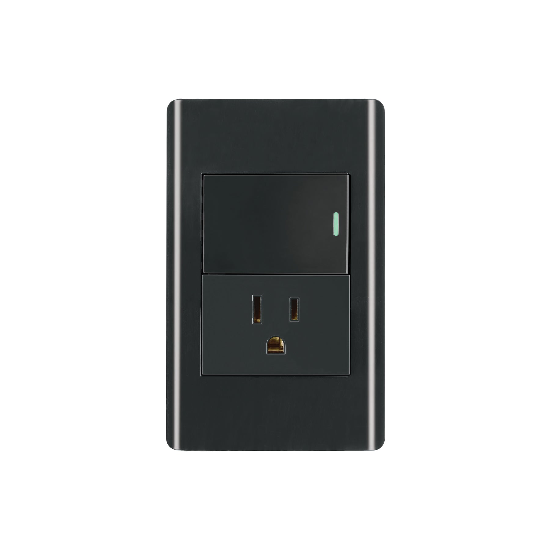 Placa armada negra interruptor y contacto 1.5 mod Lisboa