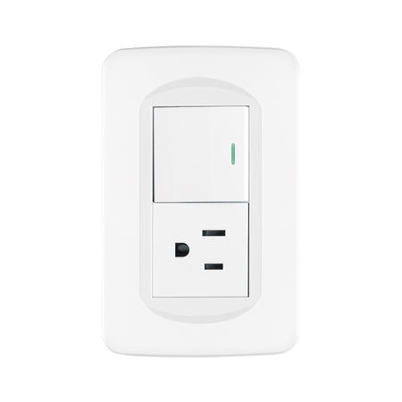 Placa armada interruptor y contacto 1.5 modulos Toledo