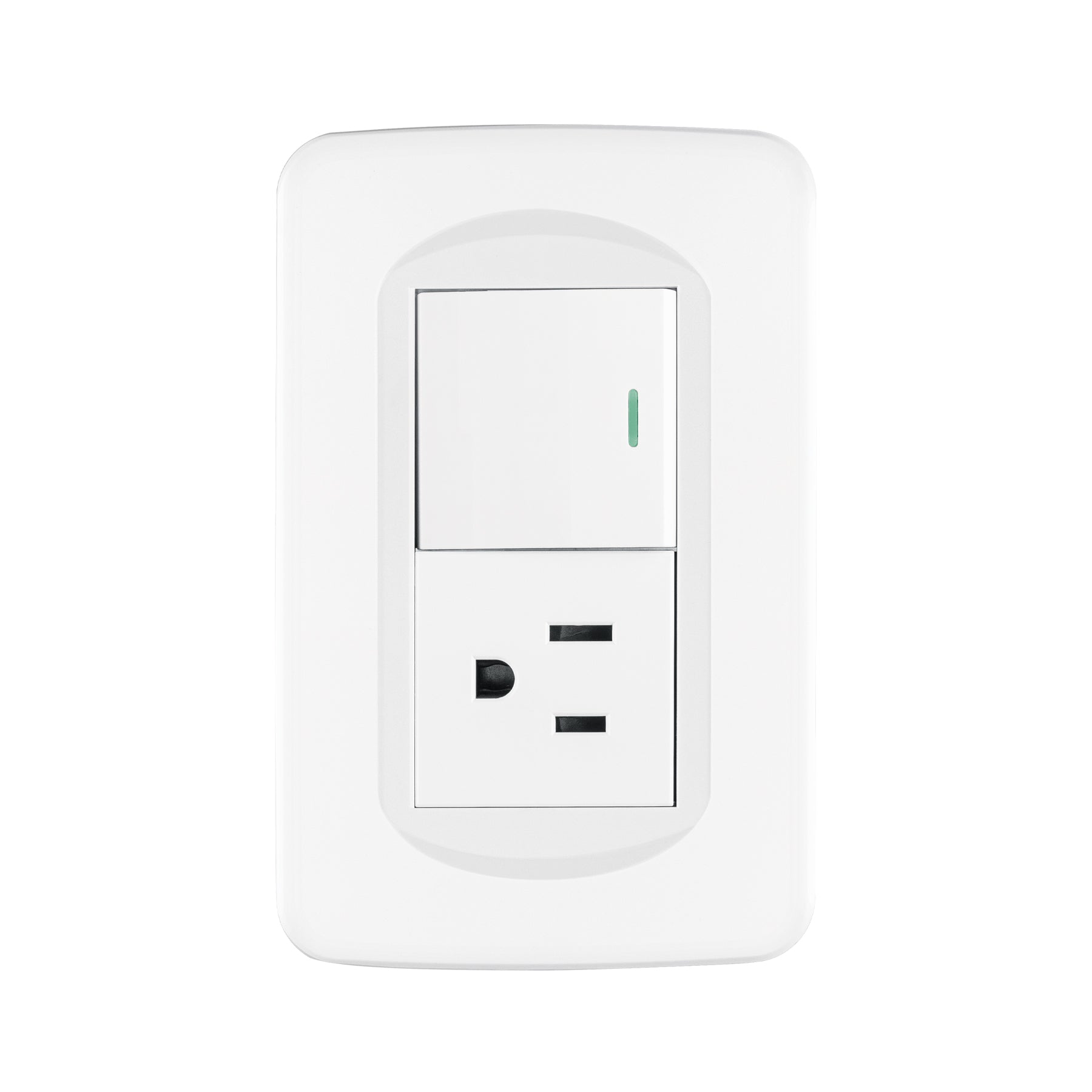 Placa armada interruptor y contacto 1.5 modulos Toledo