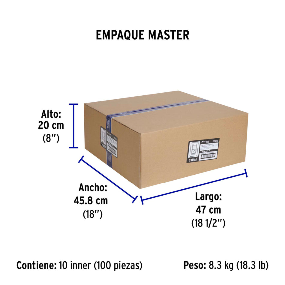 Placa armada interruptor y contacto 1.5 modulos Toledo