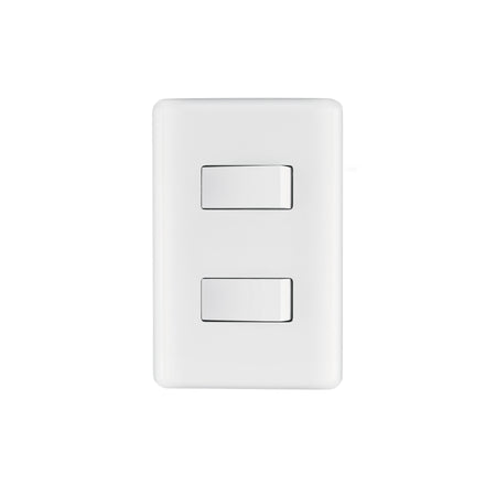 Placa armada con 2 interruptores sencillos, Volteck Basic