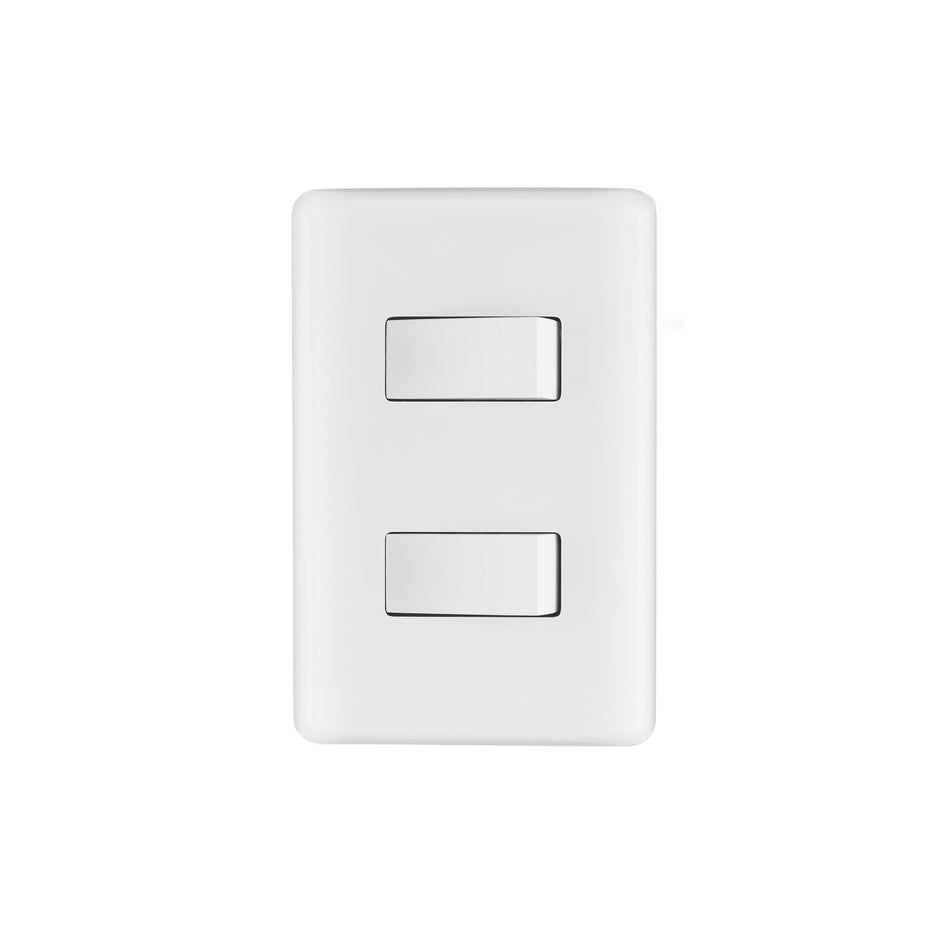 Placa armada con 2 interruptores sencillos, Volteck Basic