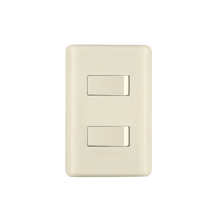 Placa armada, 2 interruptores, marfil, Volteck