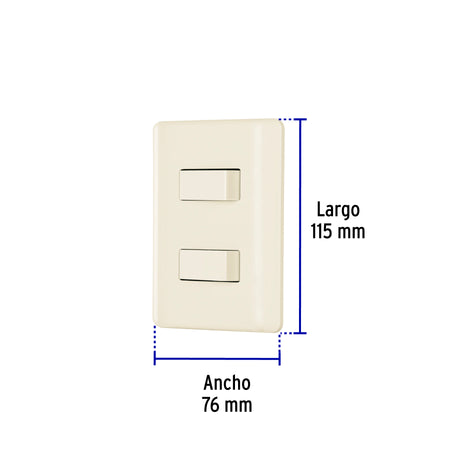 Placa armada 1 interruptor y 1 escalera, marfil, Basic