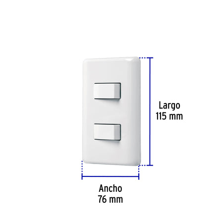 Placa armada 1 interruptor sencillo + 1 de 3 vías, Basic