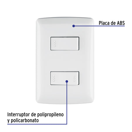 Placa armada 1 interruptor 1 escalera,blanco, línea Italiana