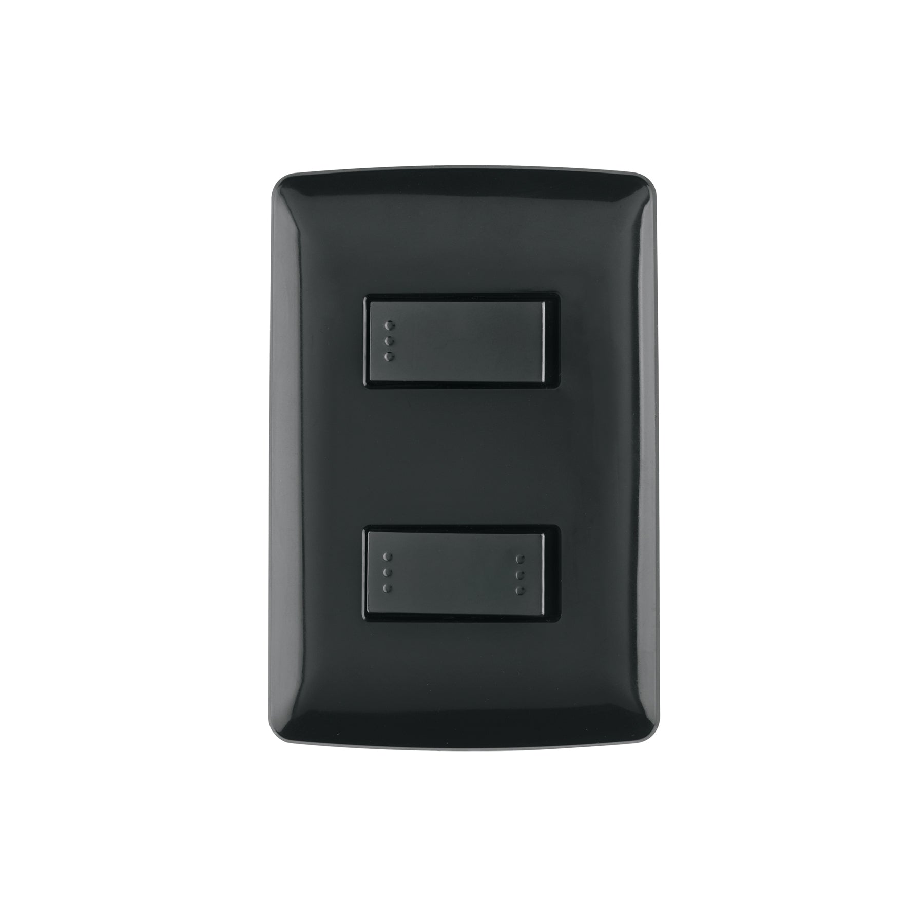 Placa armada 1 interruptor 1 escalera, negro, línea Italiana