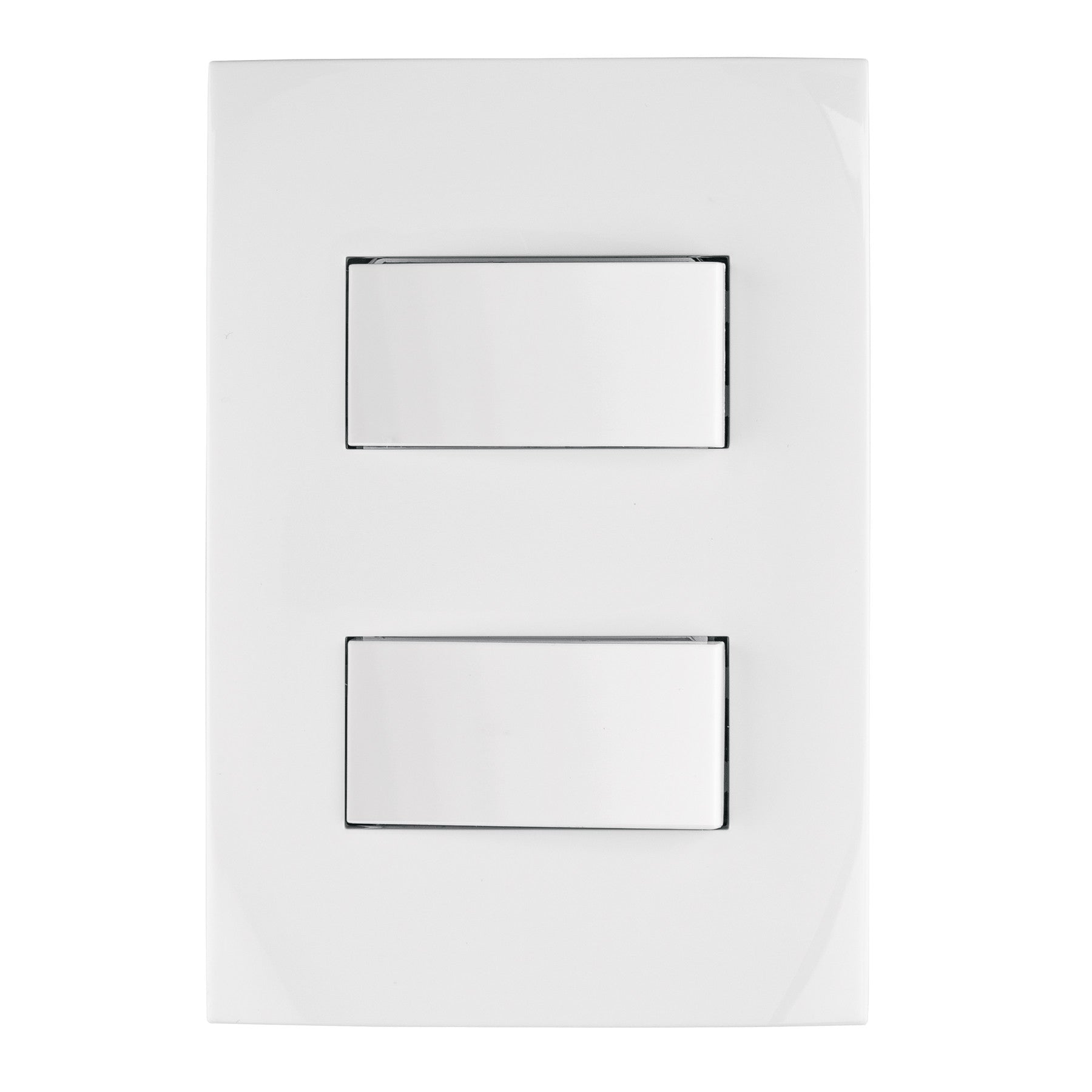 Placa armada 2 interruptores sencillos linea Oslo blanco