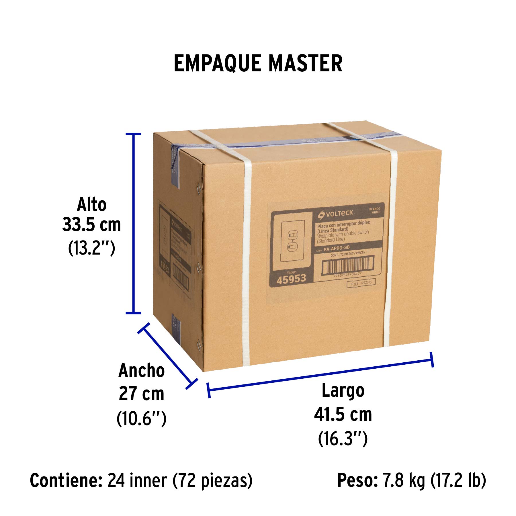 Placa armada 2 interruptores sencillo,blanca, Línea Standard