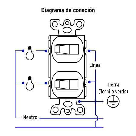 Placa armada 2 interruptores sencillo,blanca, Línea Standard