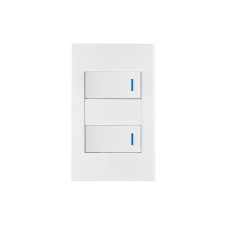Placa armada 2 interruptores, 1 módulo, Española, blanco