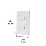Placa armada 2 interruptores 1de 3vías,1 mod,Española,blanco