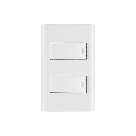 Placa armada blanca 1 interruptor y 1 de 3 vías 1 mód,Lisboa