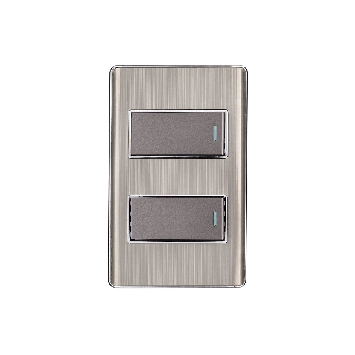 Placa armada acero inox con 2 interruptores 1 modulo Lisboa