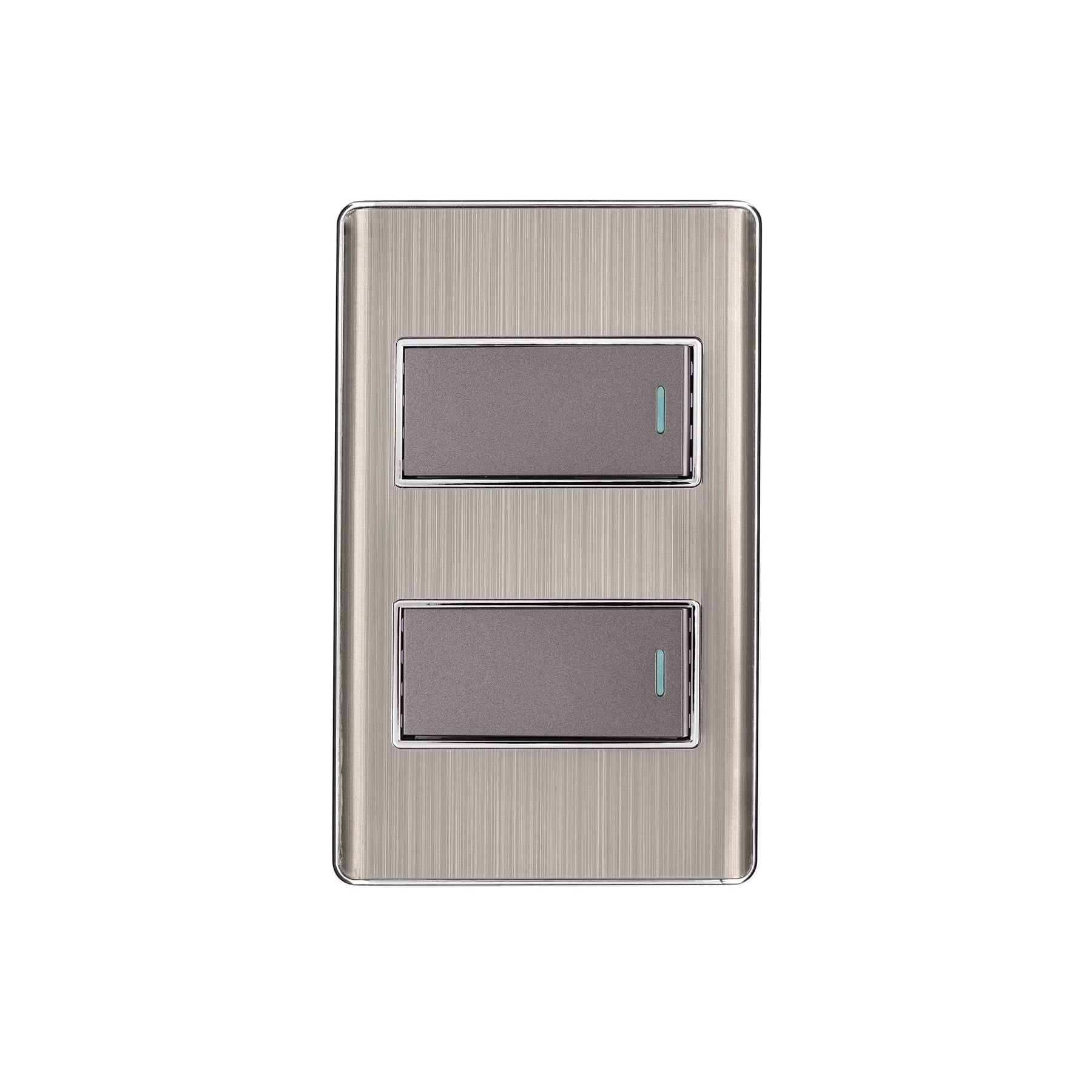 Placa armada acero inox con 2 interruptores 1 modulo Lisboa