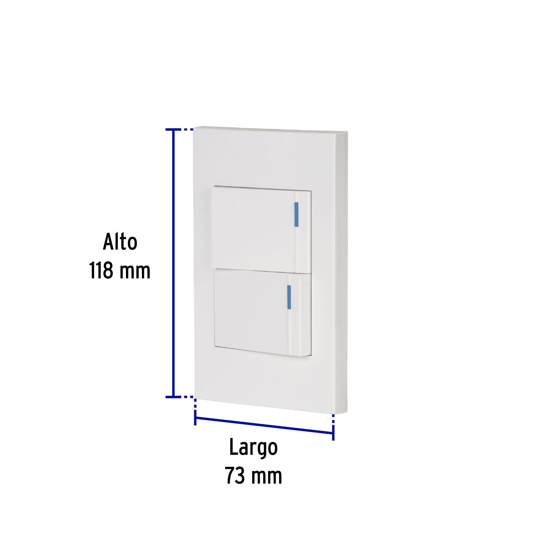 Placa armada 2interruptores 1de 3vías,1.5mod,Española blanco