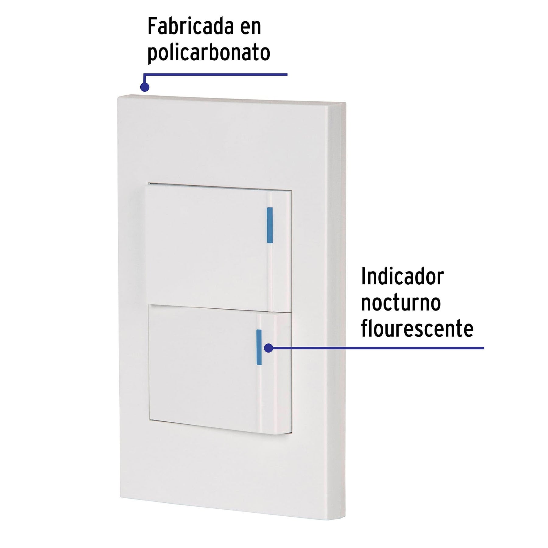 Placa armada 2interruptores 1de 3vías,1.5mod,Española blanco