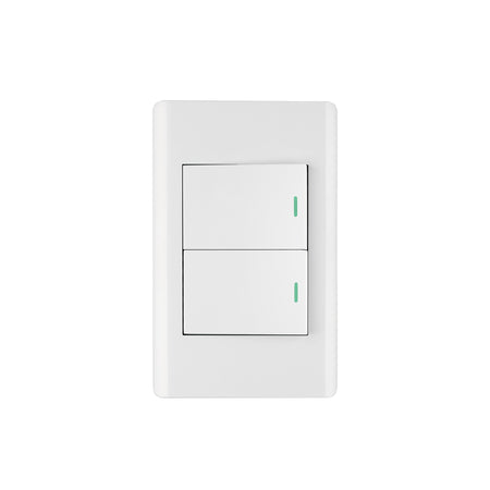 Placa armada blanca 1 interruptor y 1 de 3vías 1.5mód,Lisboa