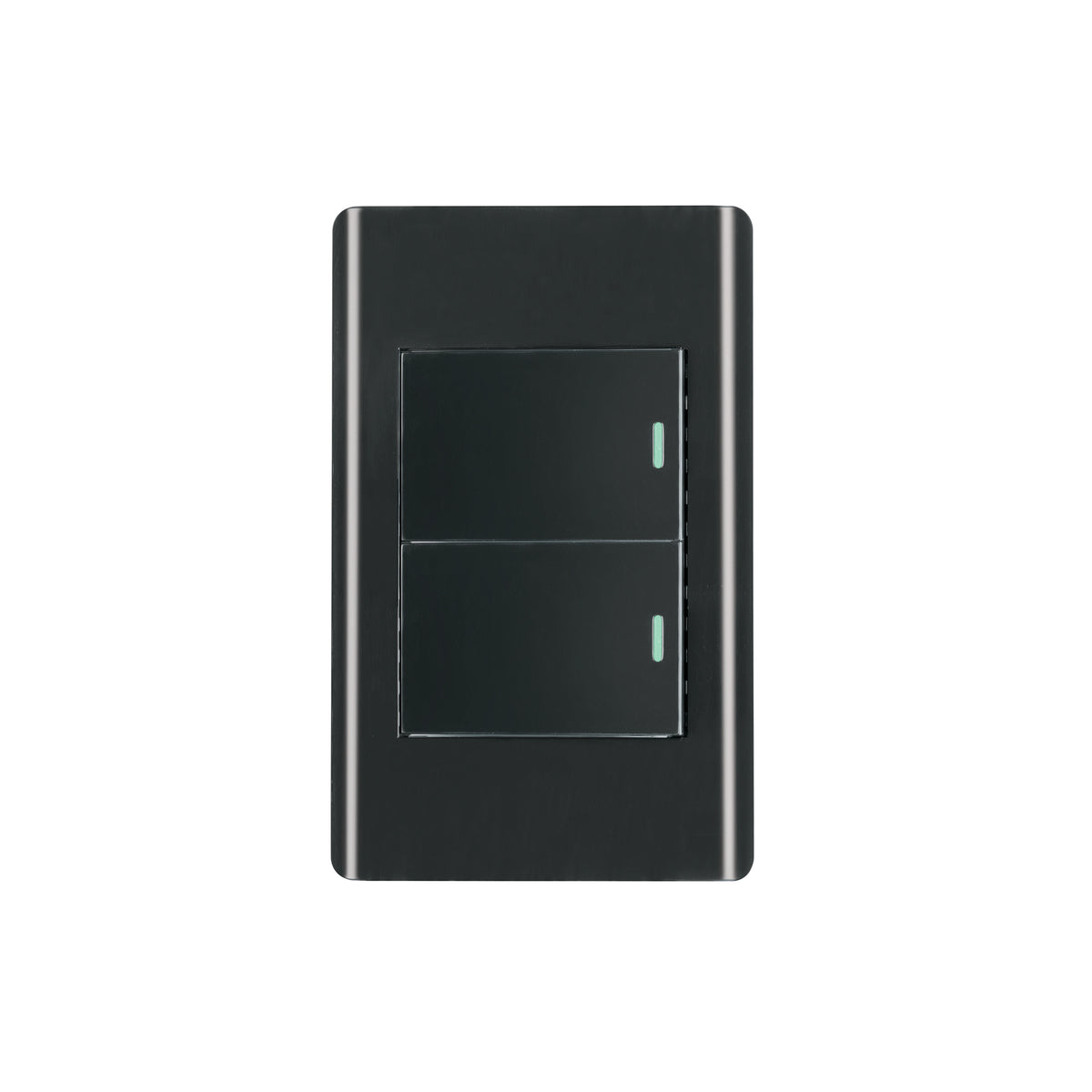 Placa armada negra 1 interruptor y 1 de 3vías 1.5mód,Lisboa
